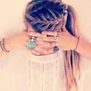 French braid into ponytail