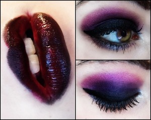 This is a easy beautiful make up based on smokey eye with purple and dark pink, black and dark red lips. It's easy!