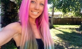 My hair is PINK and BLUE OMBRE!