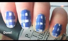 Gingham Check Nails