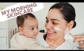 HOW I GOT CLEAR SKIN AFTER PREGNANCY | SHARING MY NEW MORNING QUICK SKINCARE ROUTINE |