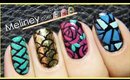 FALL COLORED NAIL VINYL NAIL ART DESIGN TUTORIAL FOR BEGINNERS EASY SIMPLE | MELINEY