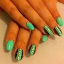 Mint nails with black details💅