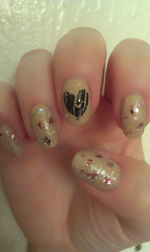 Shattered heart mani I did on my own nails #ShellsNails
