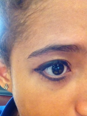 Just purple eyeliner on the bottom lash. For the top black eyeliner. & mascara 