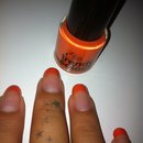 Orange french nails. 