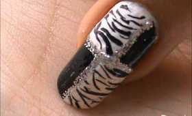 Checkered Zebra Stripes! Easy nail designs for beginners- nail art for short nails tutorial at home