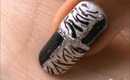 Checkered Zebra Stripes! Easy nail designs for beginners- nail art for short nails tutorial at home