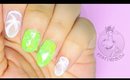 Sheer White & Neon Tropical nail art ✩ PinkFlyingCow