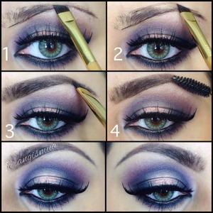 This one is the step by step picture where you can see how I fill in my eyebrows using Anastasia beverlyhills dip brow 
