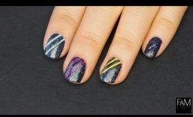 Colorful stripes nails - nail art tutorial I Futilities And More
