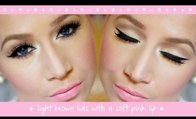 Sultry Light Brown Bedroom Eyes with Matte Pink Lips