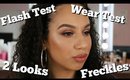 Jlo X Inglot Review - Wear Test, 2 looks, Flash test, Freckles, tutorial | ChristineMUA
