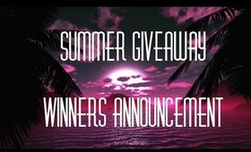 Summer Giveaway Winners Announcement