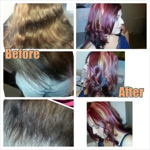 Chunky, multi colored highlights 