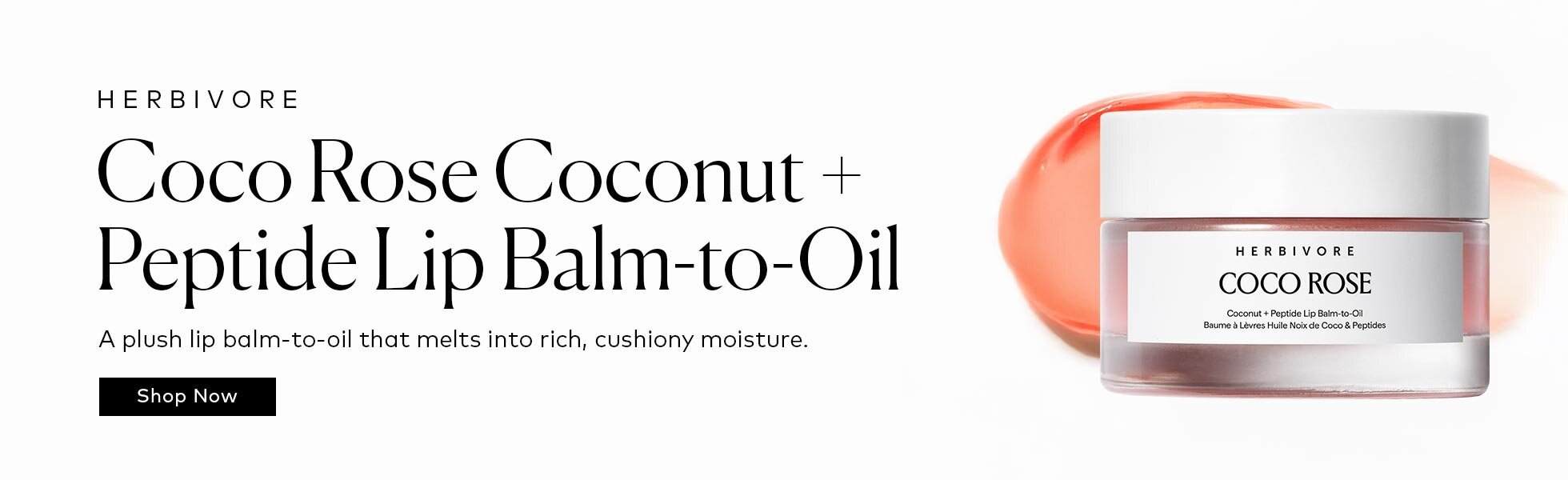 A conditioning balm that melts into a moisture-rich oil to deeply nourish and soften lips. Shop the Herbivore Coco Rose Coconut Peptide Lip Balm-to-Oil on Beautylish.com