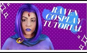 Teen Titans: Raven Cosplay Makeup and Body Paint Tutorial (NoBlandMakeup)