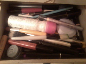 Make-up brushes, eye liner/pencil..