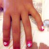 Pink & flowers kid flower nails