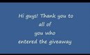 GIVEAWAY WINNER ANNOUNCED!!!
