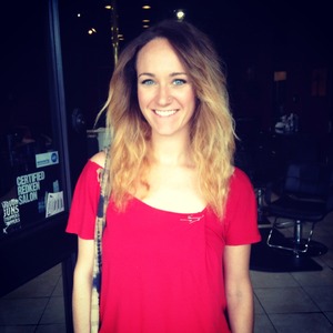 Ombré color I did on my client :D at work at Barber Dollz in Hollywood, CA.