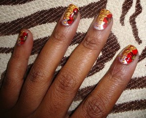 leopard design with red flower