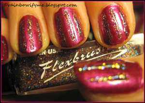 Flexbrush Nail Art Glitter.
It washes off with water! O_o Read more about that on my blog, here: 
http://rainbowifyme.blogspot.com/2011/10/flexbrush-glitter.html