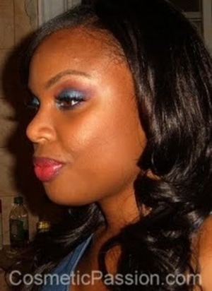 Funky 80's Blue Shadow & Hot Pink Lips! --> http://www.cosmeticpassion.com/2011/07/look-of-day-funky-80s-blue-shadow-hot.html