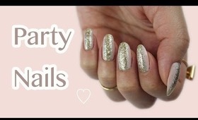 Last Minute New Year's Eve Nails | Gold & Silver Glitter