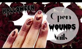 Open Wounds Nail Art | Last Minute Halloween Design ♡