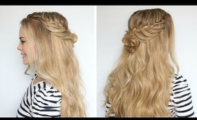 Romantic Hairstyle: Half-Up Flower Bun