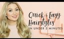 Cute & Easy Hairstyles In Under 5 Minutes  | Milk + Blush Hair Extensions