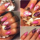 My Almond shaped pretty pink nails