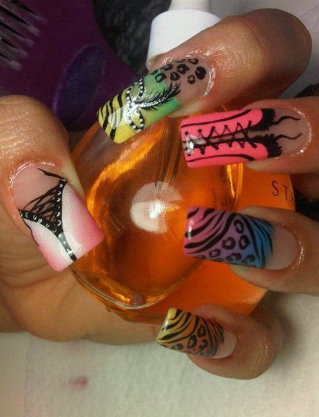 Carnival Nails : Corsets [the middle finger has the China Glaze nail ...