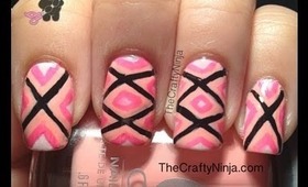 Pink Geometric Nail by The Crafty Ninja