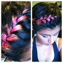 Neon ombré French braid 