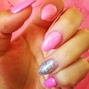 Baby pink almond nail