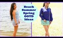 Spring Summer Outfit Ideas /OOTD, What To Wear To Beach and Park ,Floral Dress,Cute Summer Shorts