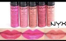 NYX Xtreme Lip Cream Swatches on Lips 5 colors