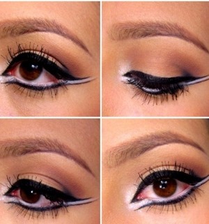 Bold thick liner, white highlighting. 