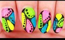 Sparkling Neons nail art