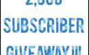 2,000 Subscribers Giveaway (CLOSED) | BeautybyTommie