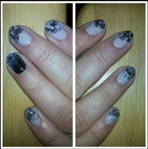 Rorschach, lace, floral whatever you wanna call it.
OPI Panda-monium Pink
Essence black