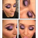 Purple glitter smokey eye 