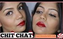 Chit Chat Get Ready With Me | Christmas Red Gold Makeup Tutorial | SuperPrincessjo