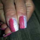 Pink And White Glitter