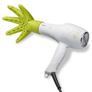 The innovative hand-shaped DevaFuser delivers 360-degree airflow to gently dry curls. 
DevaCurl Dryer & DevaFuser
• Ultra-lightweight for easy handling and curl styling 
• Ergonomic design directs air to targeted curls 
• Dual temperature and speed settings for custom curl styling 
• Cold shot button locks curls into place 
• Uses 360° diffused air flow for soft, shiny frizz free curls. 
