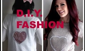 DIY FASHION (Valentines Day Inspired) - D.I.Y. Sweater Tutorial