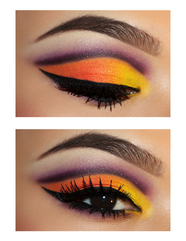how to do sunset eyeshadow (cut crease with a cat eyes... Sunset Inspired Cut Crease | Ceejay F.'s (Ceejay0403) Photo | Beautylish