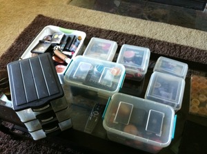 Here is all of my make up in storage bins